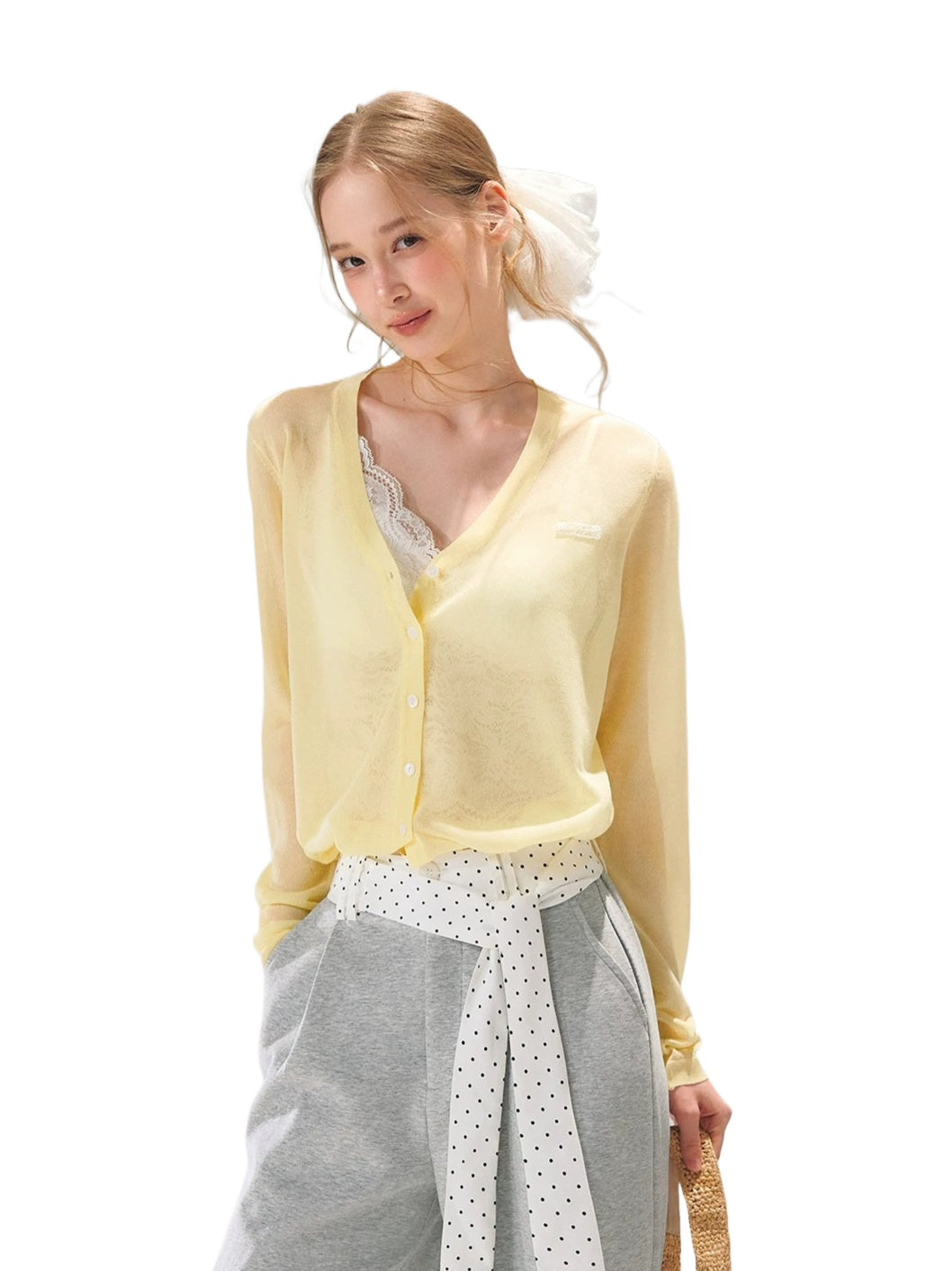 Ice Silk Tie Cardigan