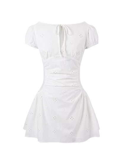 Embroidered Bow Dress