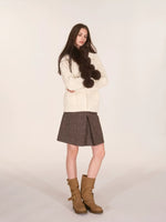 Speckled Faux Fur A-Line Skirt