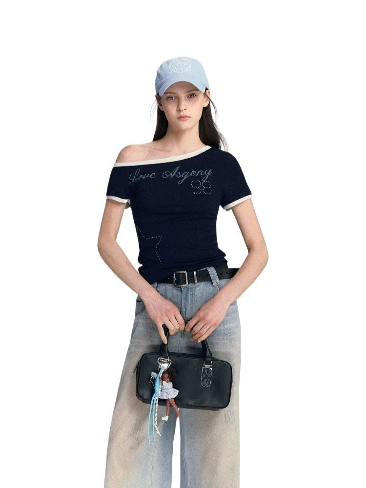 Rhinestone Shoulder Top