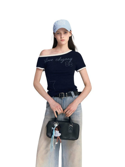 Rhinestone Shoulder Top