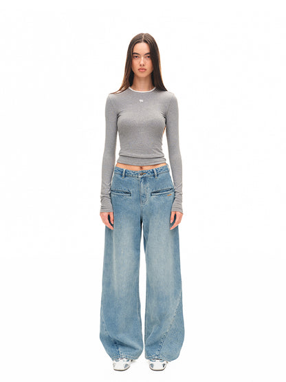 Modern Contrast-trim Regular-shoulder T-shirt