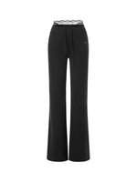Quick-Dry Lace-Trim Stretch Pants