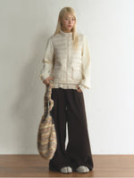 Stand Collar Knit Sleeve Down Jacket