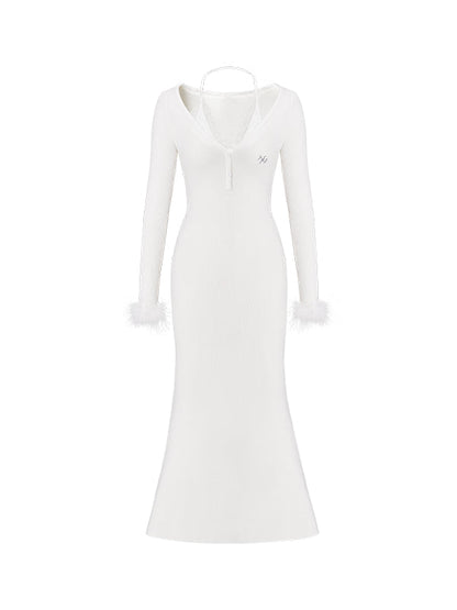 White &amp; Black Mermaid Classic Dress