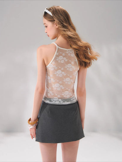 Striped Lace Shirt Set