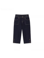 Studded Cropped Denim Pants