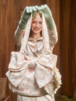 Handmade Bunny Print Bow Tote Bag