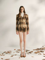 Vintage Shoulder-Pad Waist-Cinching Blazer & Shorts Set