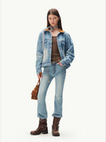 Contrast Suede Denim Jacket