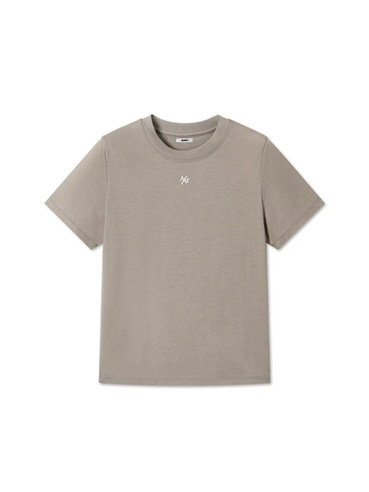 Embroidered Badge Cropped T-Shirt