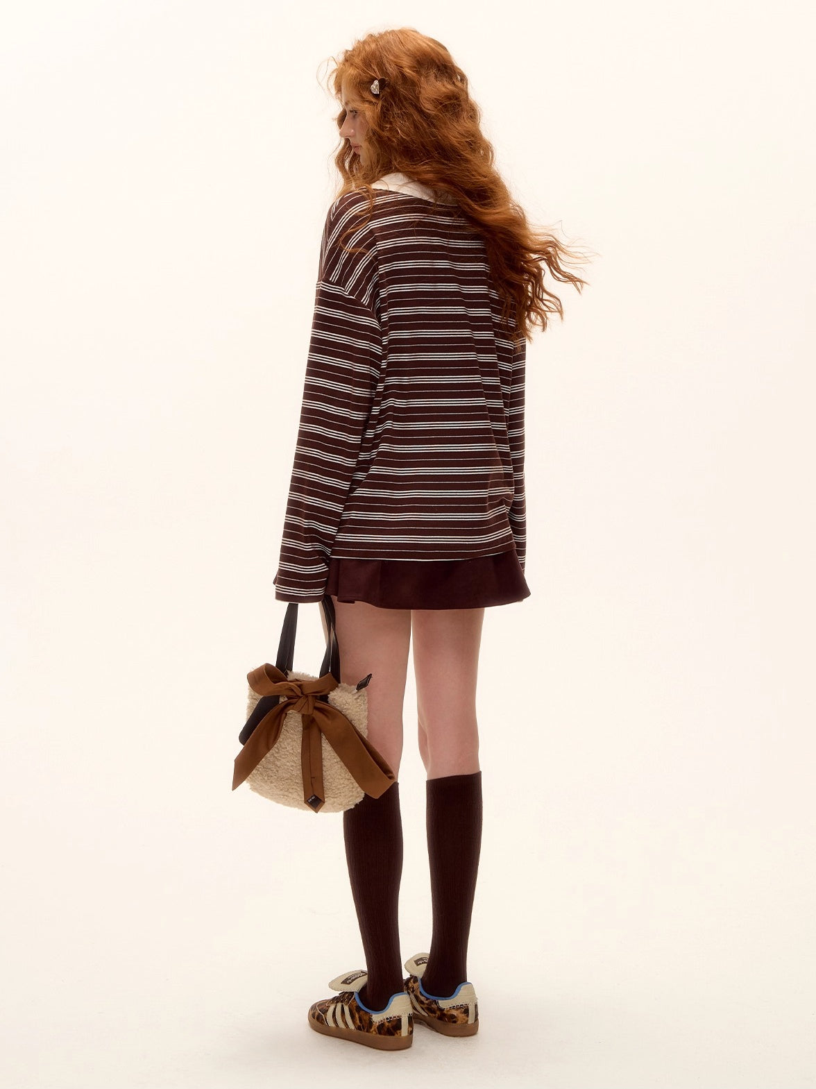 Bow-Tie Striped Long-Sleeve T-Shirt