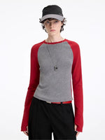 Contrast Raglan Slim Top