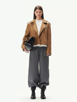 Vintage Suede Texture Leather Jackeat
