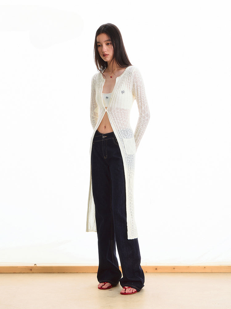 Anti-Pilling Round Neck Lightweight Knit Cardigan
