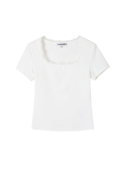 Square Neck Lace Tee