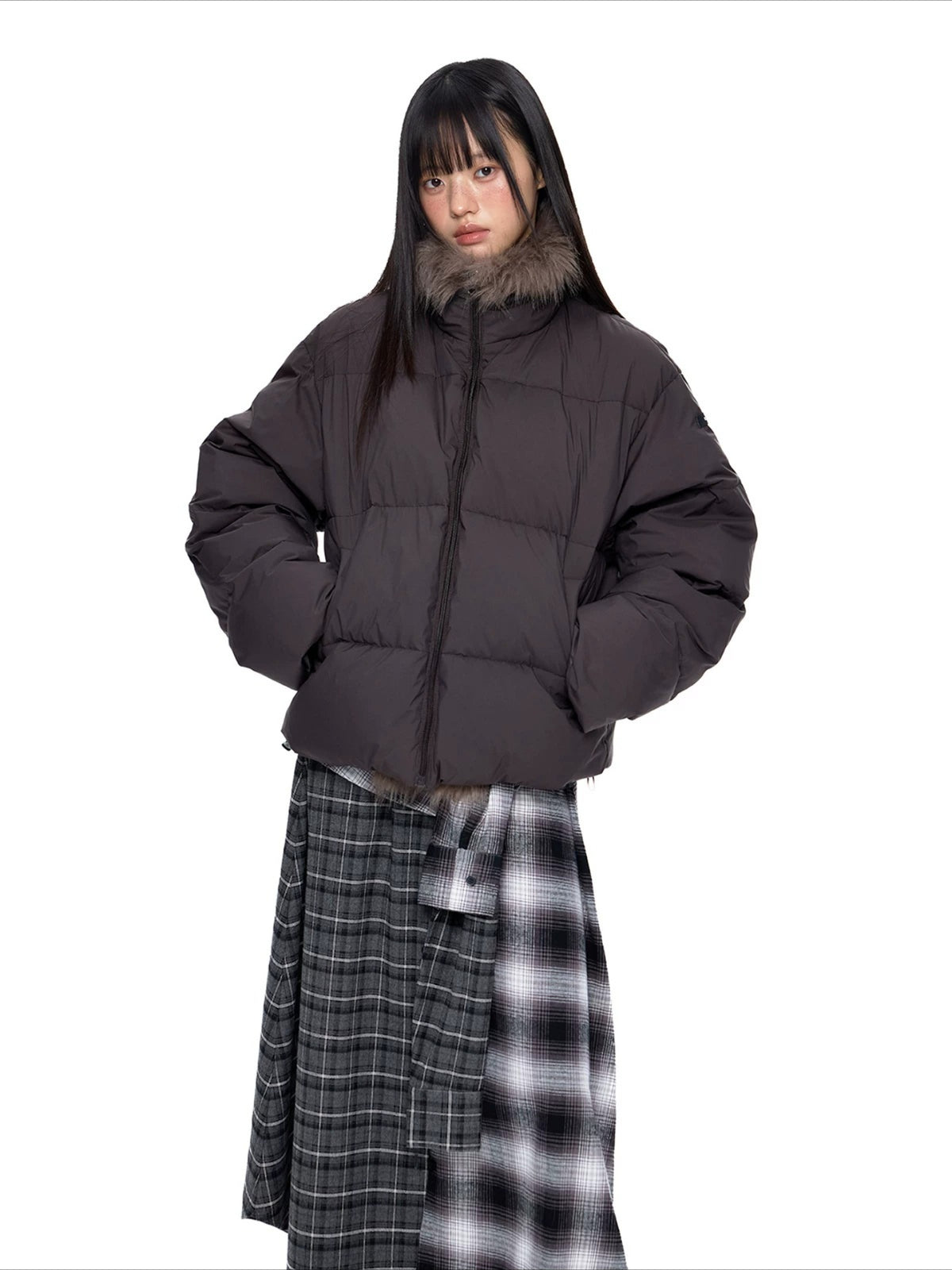 Vintage Fur Collar Down Jacket