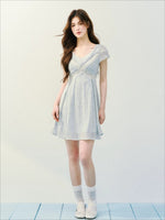 Embroidered Lace V-Neck Dress
