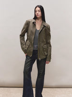 Diamond-Quilt Contrast Hunter Jacket