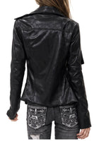 Napoleon Double Zipper Faux Leather Jacket