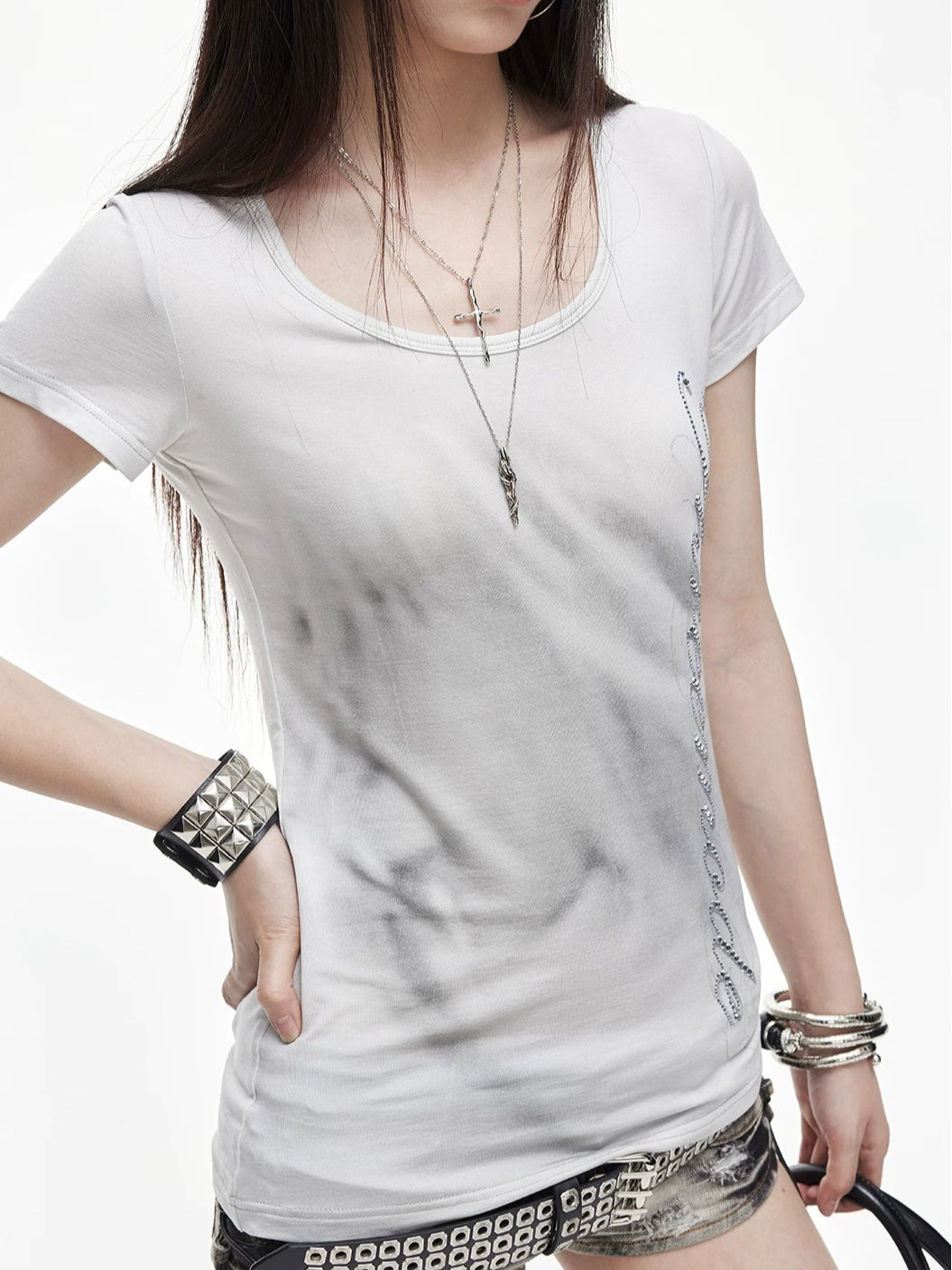 Gradient Rhinestone Tee