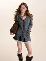Chain Embroidered Knit Cardigan