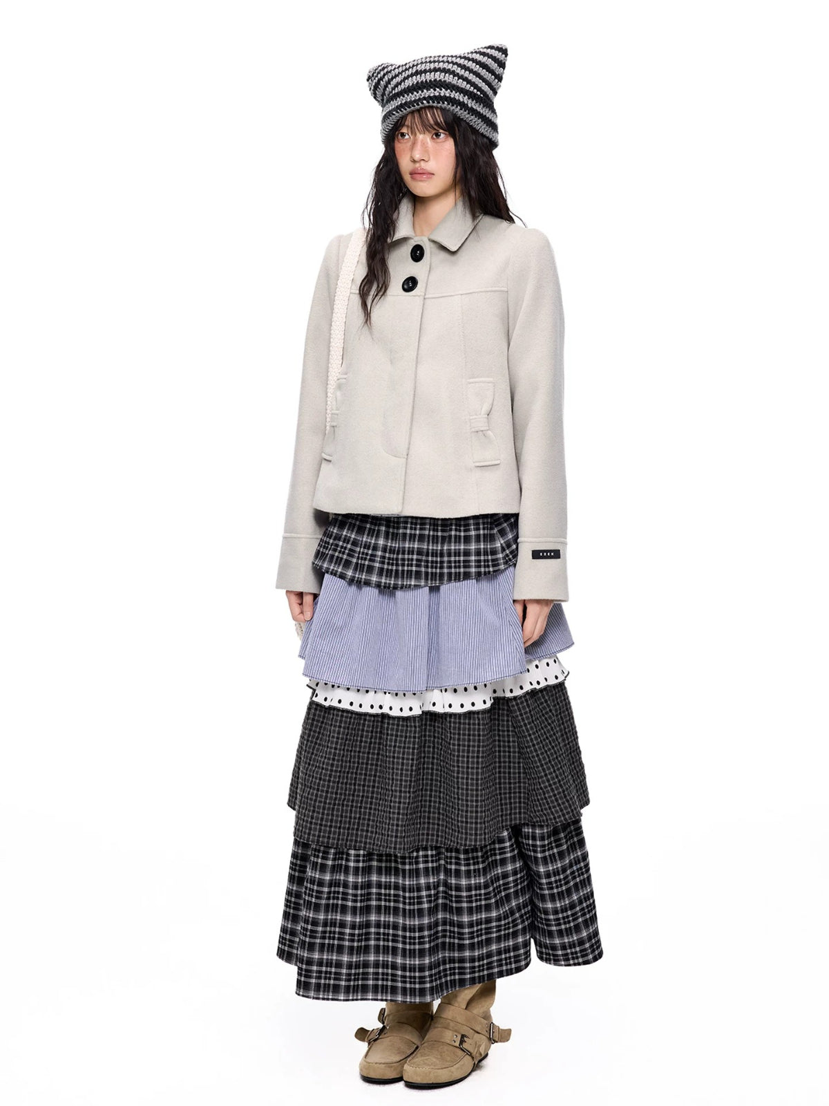 Korean Wool Blend Short Coat