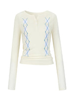 Wool Embroidered Pattern Knit Crewneck