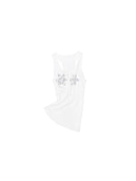Floral Rhinestone Semi-Sheer I-shaped Tank Top