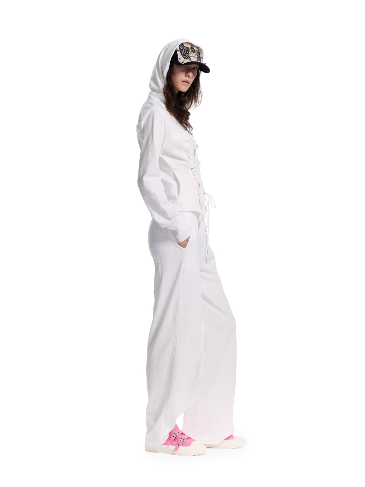 Adjustable Strap Hoodie Pants Set