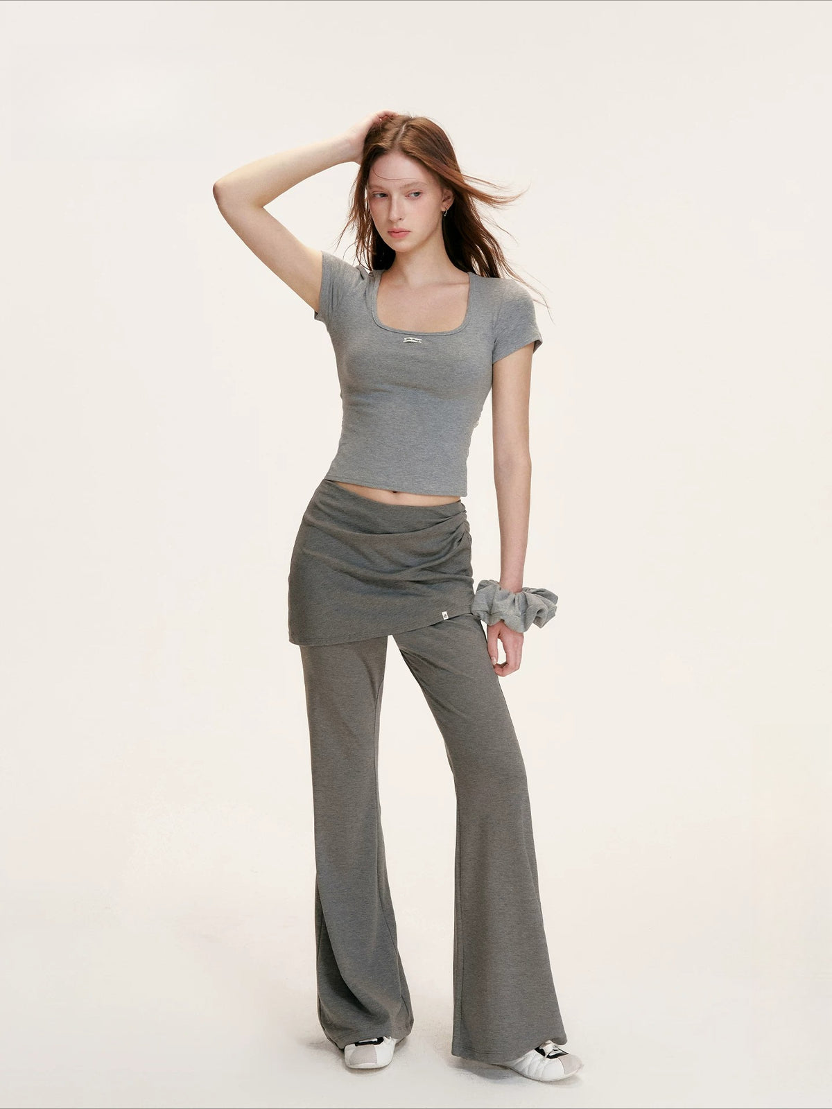 Lace Backless U Neck Tee