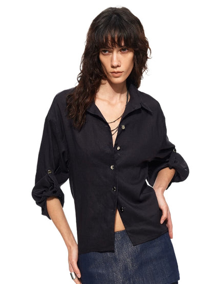 Roll Sleeve Waist Shirt