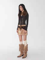 Henry Collar Animal Print Knit Top