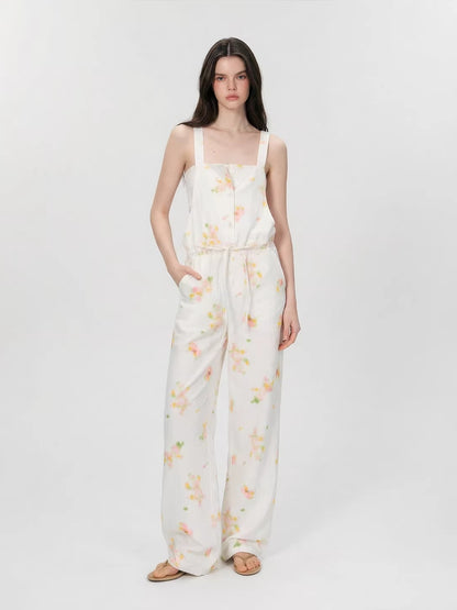 Vintage Floral Print Overalls