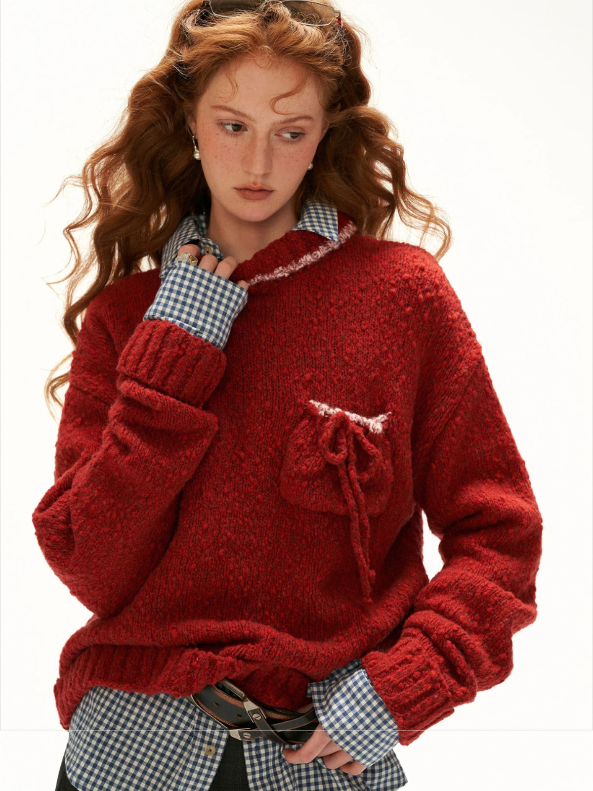 Relaxed Wool Blend Pocket Sweater