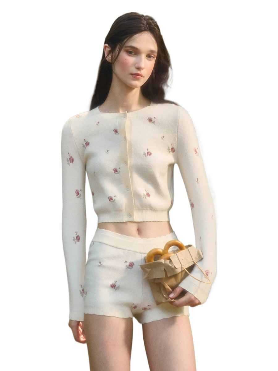 Cosagach Floral Knit Cardigan &amp; Bottoms Set