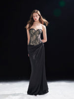 Lace Corset Satin Maxi Dress