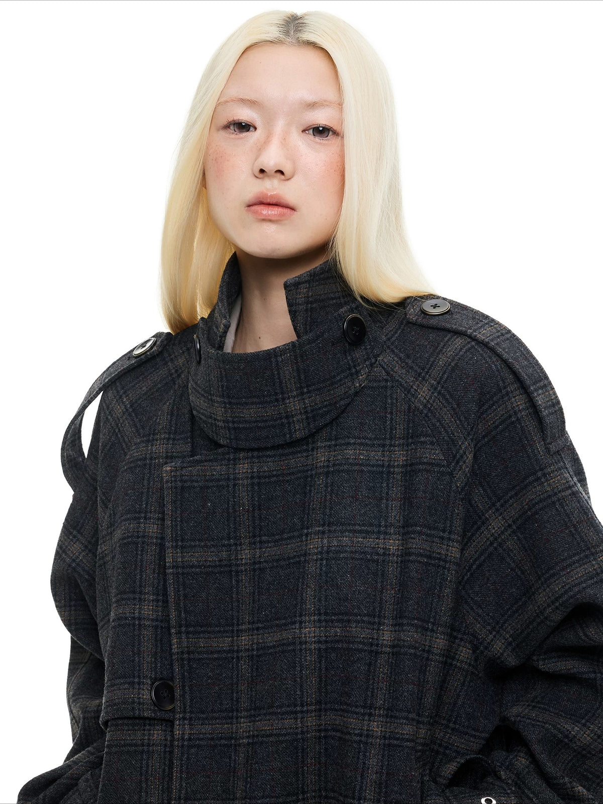 Vintage Plaid Wool Blend Jacket Set