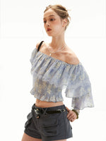 Floral Ruffle Off Shoulder Top