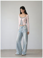 Lace Trim Vintage Jeans