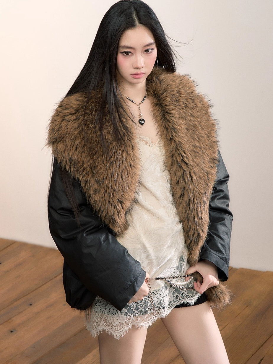 Fur Collar Down Puffer Jacket