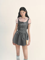 Spliced Fake Two  Piece Preppy Dress