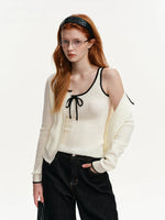 Contrast Trim Knit Twin Set