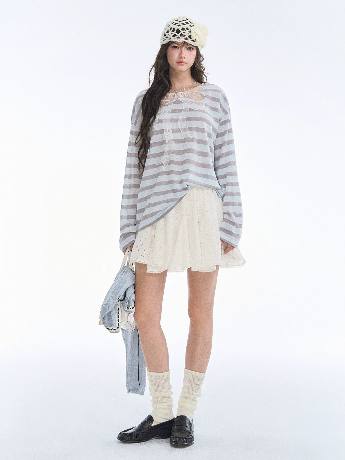 Ballet Eyelet Lace A-Line Mini Skirt