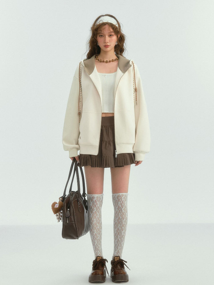 Color-Blocked Hooded Sweatshirt