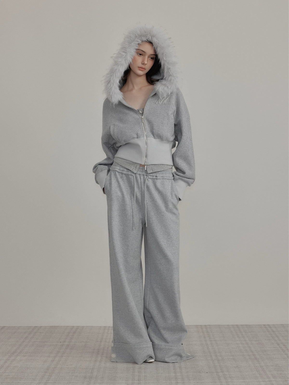 Gray Straight Sweatpants