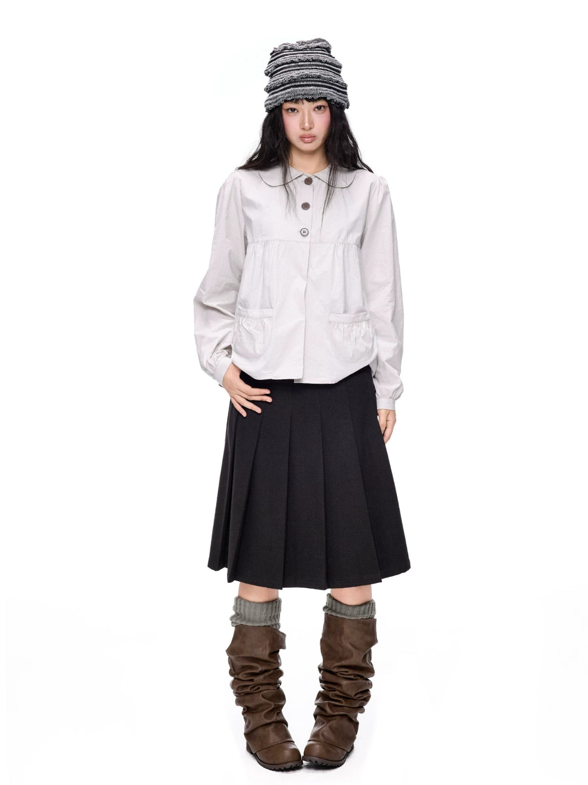 Polka Dot Doll Collar Shirt