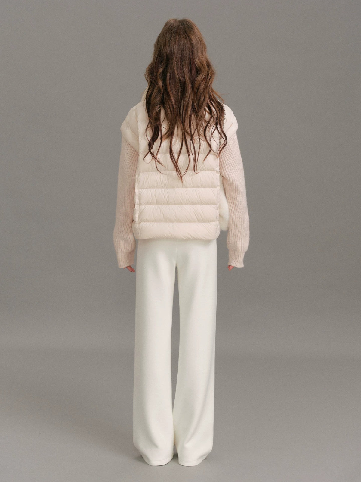 Wool Collar Convertible Down Jacket