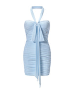 Bowknot Halter Smocked Pencil Dress