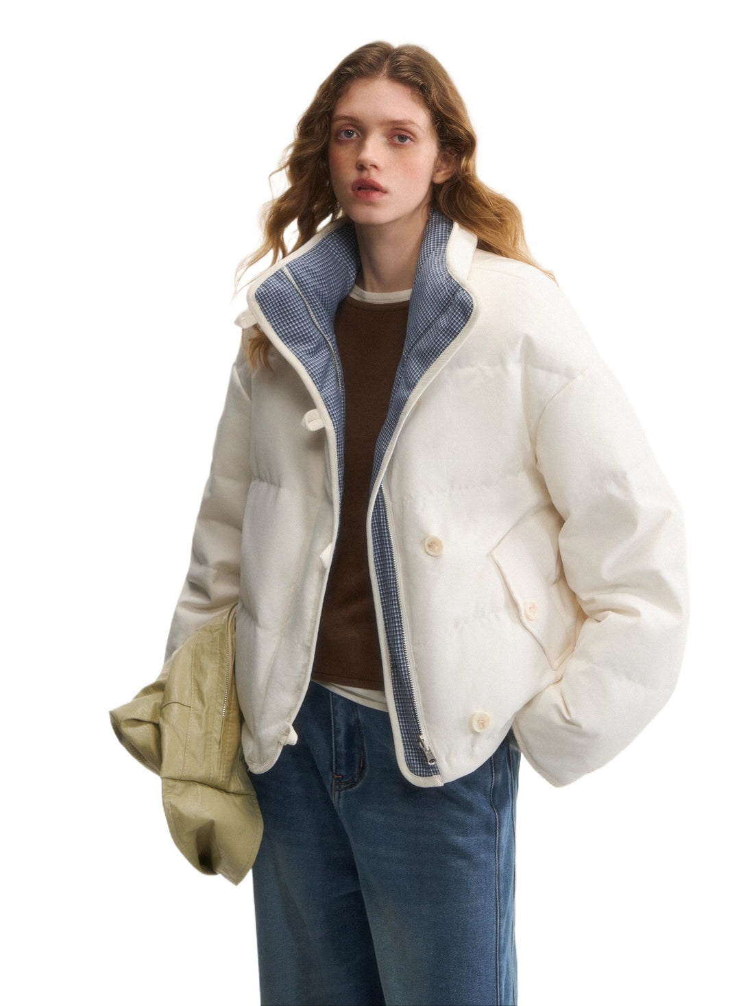 Reversible Plaid Down Puffer